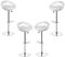 Lot de 4 tabourets de bar pivotants en plastique avec repose-pieds réglable en hauteur 4-grey