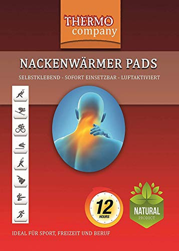 THERMO company Nackenwärmer Pads | Wärmekissen | Tiefenwärme | Bis zu 12 Stunden | Halswärmer sofort einsatzbereit | Selbstklebend 10 Stück