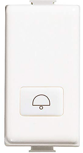 Bticino SAM5921DF Copritasto con Simbolo Campanello, Illuminabile, Serie Matix, 1 Modulo, Colore Bianco