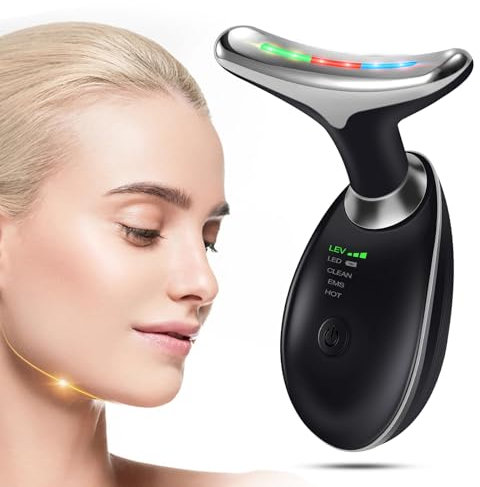 Yofuly Gesichtsmassagegerät gegen Falten, Gesicht Schönheit Gerät mit 3 Modi, 45°C Anti-Falten Gesichtsgerät Hautstraffung & Lifting, EMS Gesichtsmassage für Frauen Männer (noir)