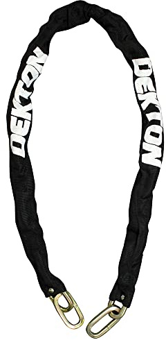 Dekton Chain And Padlock-9.5mm Thick Chain Links| Nylon Protective Sheath| Includes 2 Keys| Difficult To Attack With Bolt Cutter| Narrow Chain Link Inners Defend Against Leverage Attacks| Carbon Steel
