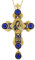 Needzo Jungfrau Maria Jesus Christus Ewige Blüte Russische Ikone Byzantinischer Stil Wand Kreuz Anhänger Perlen 22,9 cm, Blau