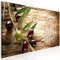 decomonkey Bilder Küche 135x45 cm 1 Teilig Leinwandbilder Bild auf Leinwand Vlies Wandbild Kunstdruck Wanddeko Wand Wohnzimmer Wanddekoration Deko Oliven Natur