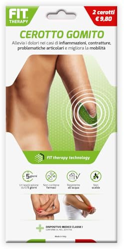 FIT Therapy – Cerotti Antidolorifici e Antinfiammatori Gomito - Per Epicondilite, Tendinite, Borsite, Artrosi - NON SCALDA, Impermeabile, Senza Farmaci, Dura 5 Giorni (2 Cerotti)