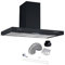 Cookology TSH901BK/A 90cm Kitchen Chimney cooker hood extractor fan in black with Ducting Kit