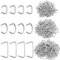 Keadic 1500Pcs 3/8 1/2 3/4 Galvanized Hog Rings Assortment Kit, Professional Upholstery Hog Rings Installation Kit for Furniture Upholstery, Bungee Shock, Meat & Sausage Casings, Animal Pet Cage