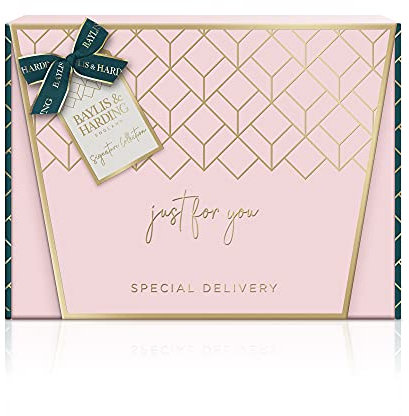 Baylis & Harding Signature Collection Jojoba, Vanilla & Almond Oil Just For You Luxury Special Delivery Gift Set (Pack of 1) - only at Amazon - Vegan Friendly