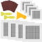 Drado Wall Repair Tool—Wall Screen Repair Patch Tools,8 Sheets of Drywall Plasterboard, 3pcs Green Plastic Scrapers,5pcs Sandpapers