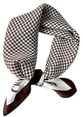 LumiSyne Seidenschal Damen Quadratischer Schal Klassische Hahnentritt Kariert Retro Pferd Gedruckte Weich Satin Kleines Vierecktuch Dekoration Halstuch Multifunktionales Bandana Kopfschmuck Haarband