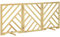 PawHut Barrera de Seguridad Plegable para Perros Rejilla de Madera para Escaleras y Puertas de 3 Paneles con Base Antideslizante y Patas 181x35x76 cm Natural