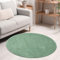 VIMODA Teppich rund Wohnzimmer Kurzflor Einfarbig für Schlafzimmer kinderzimmer weich Rund, Farbe:Grün, Size:120 cm Round