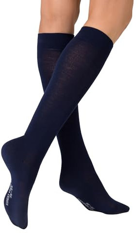 KUNERT Damen Kniestrümpfe Wool Care wärmend Marine 0360 35-38