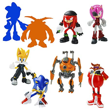 Bizak Sonic Figur Pack mit 8 Figuren à 6,5 cm hoch, in Deluxe-Box mit 2 exklusiven Überraschungsfiguren, Sortiment 2 (64112004-2)