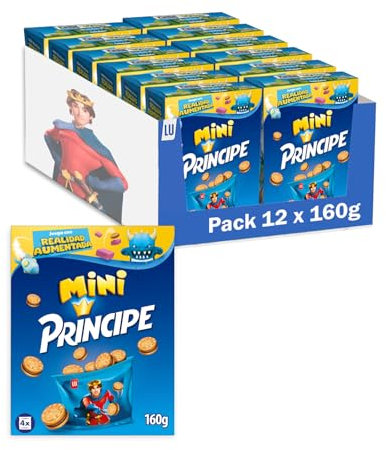 Príncipe Mini Galletas Sandwich Rellenas de Crema de Chocolate con Leche 160 g, Pack de 12