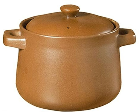 UGCER Schmortopf aus Keramik – Tontopf aus Steingut, vielseitiges Kochgeschirr mit Deckel, gleichmäßige Erwärmung für langsames Kochen, heiße Töpfe, Suppen,4.5L