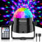 Gobikey Discokugel, Wiederaufladbar Musikgesteuert Discolicht Partylicht Mit Fernbedienung und USB-C Ladekabel 15 Farbe RGBP Lichteffekte Disco Licht für Zuhause Kinder Geburtstag Party Weihnachten