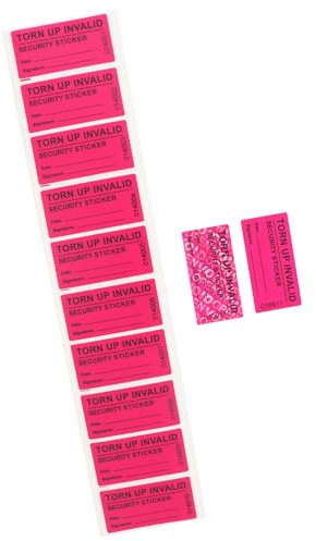 RLSYM 100Pcs Tamper Evident Security Labels 1x2 inch Red No Transfer No Damage to Protected Item Tamper Proof Stickers Safety Torn up Invalid Seals Tape (Red) (Red)