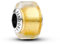 PANDORA Moments Goldfarbenes Murano-Glas Mini-Charm aus Sterling Silber, Kompatibel Moments Armbändern, 793353C00