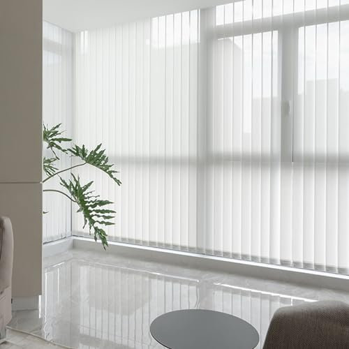FENGSHOUU Lamellenvorhang nach Maß Vertikaljalousie,Verdunkelungsjalousie,Streifenvorhang,Lichtfilternde/Wärmeisolierende/UV-Schutzvorhänge,für Heim Büro,Anpassbar,Breite×Höhe (140cm x 100cm)