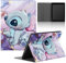 Cartoon Stitch Tablet Hülle für Fire HD 10 2017/2019 10,1,Weiche PU Leder Flip TPU Silicone Cover mit Kawaii Anime Muster Case Ultra Dünn Shockproof Leichte Stand Schwarz Tablet Schutzhülle,06
