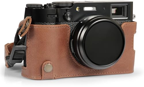 MegaGear Ever Ready Demi-étui en Cuir véritable pour Appareil Photo Compatible avec Fujifilm X100VI (Brun)