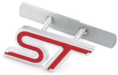 YSRWTBBA 3D-Autoaufkleber, ST-Emblem, Abzeichen, Fronthaubengrill, Aufkleber, kompatibel mit ST-Logo, Fiesta, Ecosport 2009–2015, Focus2, Focus3 MK2, einfach abziehen und abzi(