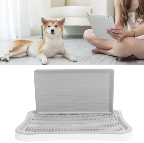 Toilette per Addestramento Cani, Vasino Portatile Rimovibile per Addestramento in Rete per Cuccioli con Colonna a Parete, Lettiera per Cani Vassoio per Addestramento per Animali