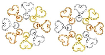 TOKIDNY 60stücke Herzförmige Drehbare Lobster Clasps Mit Schlüsselringen Diy Schmuckzubehör Für Armbänder Und Halsketten Metallverbindungen Für Kreative Bastelprojekte