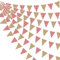 26Fuß Rot Kariertes Sackleinen-Banner Sackleinen-Wimpel Dreieckige Flagge Girlande Vintage-Kamin-Wandbehang für Rustikale Geburtstage Hochzeiten Babypartys Verlobungen Boho-Picknick-Camping-Dekoration