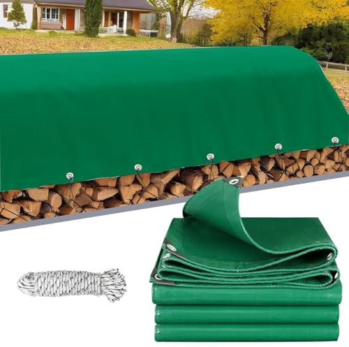 Grey Tarpaulin – Waterproof 2.6 x 3 m Waterproof/Uv Resistant/Easy Foldable Ground Sheets for Camping for Indoor and Outdoor Protection, Green