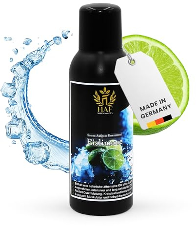 HAF® Sauna Aufgusskonzentrat Eislimone 100 ml | Saunaduft mit natürlichen ätherischen Ölen | Saunaaufguss ohne künstliche Zusätze | Saunaöl für intensiven und langanhaltenden Duft