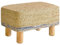 YMYNY Fußhocker Rechteckige Fußstütze Natur Seegras Fußhocker mit Holzbeinen Handweben Multifunktional Modern Sitzkissen Ottomane Sofa Beistelltisch für Wohnzimmer Schlafzimmer 42×30×26CM Blau HBD043Q