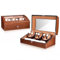 HYWQWJUK Uhrenbox Uhren-Display-Box, drehbare Uhrenbeweger-Box mit Schloss, 13 Slot-Uhrenbox, 7+6 Uhrenbeweger-Box, Uhren-Display-Box Leder Uhrenbox(Wood Brown)