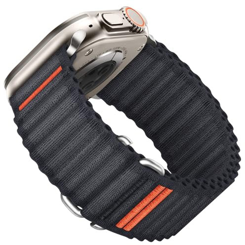Suitisbest Sport Band Compatible for Apple Watch Ultra 2 Straps 49mm49mm 46mm 45mm 44mm 42mm 40mm 41mm 38mm Men, Stretchy Nylon Loop with S-Hook for iWatch SE Ultra 2/Ultra Series 10 9 8 7 6 5 4 3 2 1