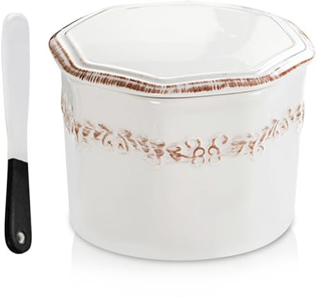 Burriera francese, 280 g, in ceramica, in porcellana, raffreddato ad acqua, con raffreddamento ad acqua, in ceramica con coperchio per burro spalmabile