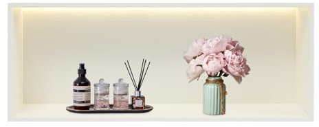 Ducha nicho de pared de acero inoxidable estante de ducha 70 x 28 x 12,5 cm nicho de pared empotrado de acero inoxidable estante de ducha con luz LED montaje en pared almacenamiento para baño blanco