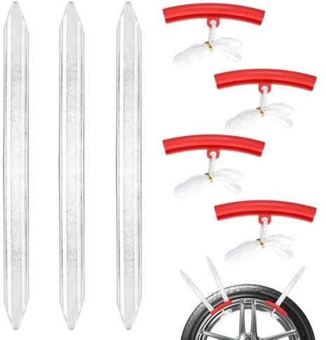 BJBJJIU 3 STK 30 cm Reifen Montiereisen Reifenheber & 4 STK Felgenschützern, Montierhebel Motorrad Werkzeug Set, Reifen Wechseln Werkzeuge für Fahrrad Motorrad E Scooter Reifendemontage