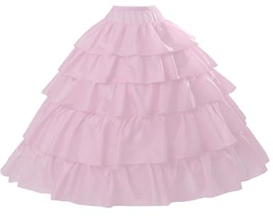 BEAUTELICATE Sottogonna Sposa Lungo per Nozze Gonna 4 Cerchio Donna per Abito Sottoveste Abito da Sera con 5 Strati Balze Gonna Rockabilly Hallowen Matrimonio Carnevale