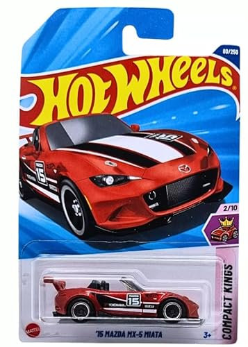 Hot Wheels '15 Mazda MX-5 Miata [Rot] Compact Kings 2/10, 80/250, Maßstab 1:64, Druckguss-Auto