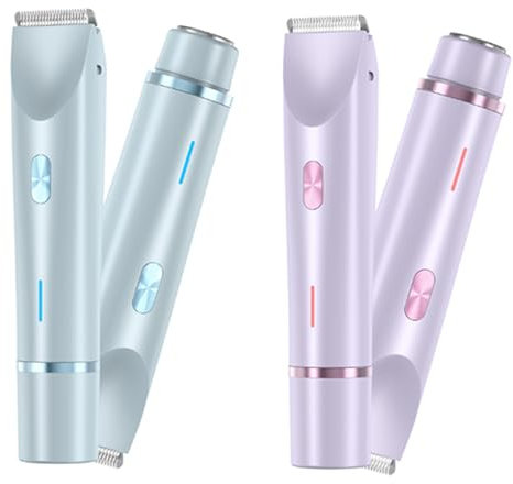 Shinyyou Rasierer Damen, Shinyshave – Das Original 2-In-1 Rasierer & Trimmer, GleamGlide 4.0, Wasserdicht Elektrische Intimrasierer Dual Head Shaver (Blau+Lila)