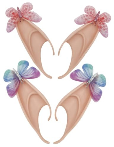 Homoyoyo 2paare Schmetterlingsohren Für Feen Cosplay Ohren Für Halloween Party Leuchtendes Aussehen Angenehm Zu Tragen Weicheres Latexmaterial Für Kostümveranstaltungen