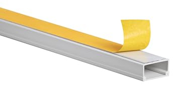 KOMIB KKS3015RW-10M Kabelkanal 30 x 15 x 2000 mm Reinweiß Selbstklebend PVC / 10 Meter - 5 x 2m (5 Stangen) Elektroinstallation Kabelorganisation, Langlebige Qualität