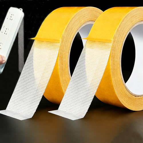 2 Rouleaux Scotch Double Face Transparent Forte Adhérence 10m x 3cm Ruban Adhésif Double Face Tissu Imperméable pour Ourlet Facile Sans Couture Fixation Vêtements