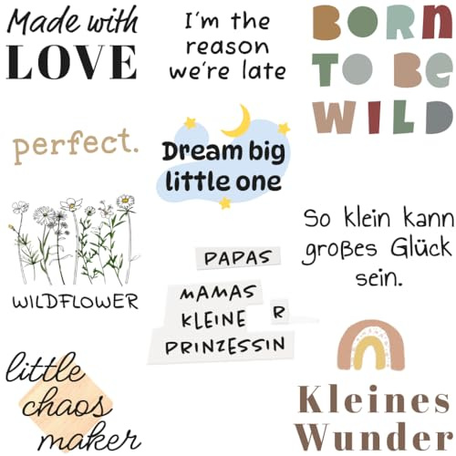 10 Bügelbilder für Babyparty/Babyshower Party - Jungen oder Mädchen