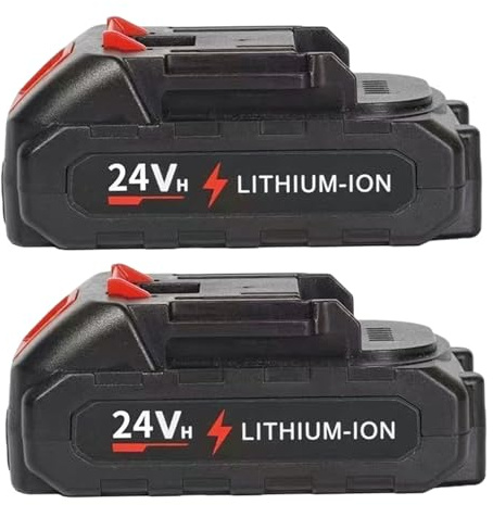 Batteria al litio ricaricabile a lunga durata da 24 V per mini motosega elettrica, 2 pezzi, batteria di ricambio per da potatura
