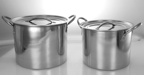 Buckingham Set of 2 Stainless Steel Stock Pots 6 LTR & 8 LTR