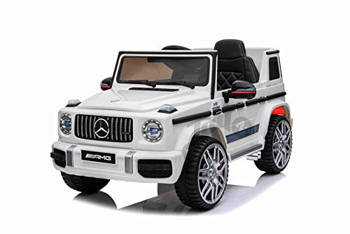toyzz Kids New Licensed Mercedes Benz G63 AMG 12V Battery Electric Ride on Car Toy (White)