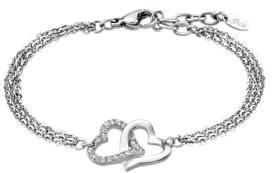 Lotus Style Damen Armband Edelstahl LS1912-2/1 Herz - Elegantes Armband mit Politur und Feiner Oberfläche 20,5 cm - Ideal als Geschenk Geburtstag - Besondere Anlässe