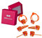 HAARallerliebst 6 Haarspangen Haargummis Haarklammern mit orangenen Eichhörnchen 5cm für Kinder Mädchen in Pinker Box