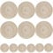 TEERFU 12PCs Round Woven Placemats,Table Place Mats and Coasters Sets - Non slipHeat Resistant Washable Tableware Round Dining Table Mats